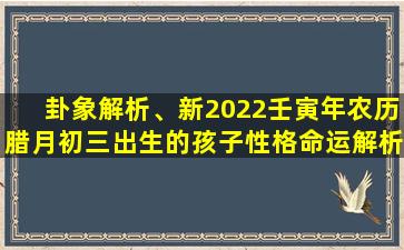 卦象解析、新2022壬寅年农历腊月初三出生的孩子性格命运解析 该日卦象详解